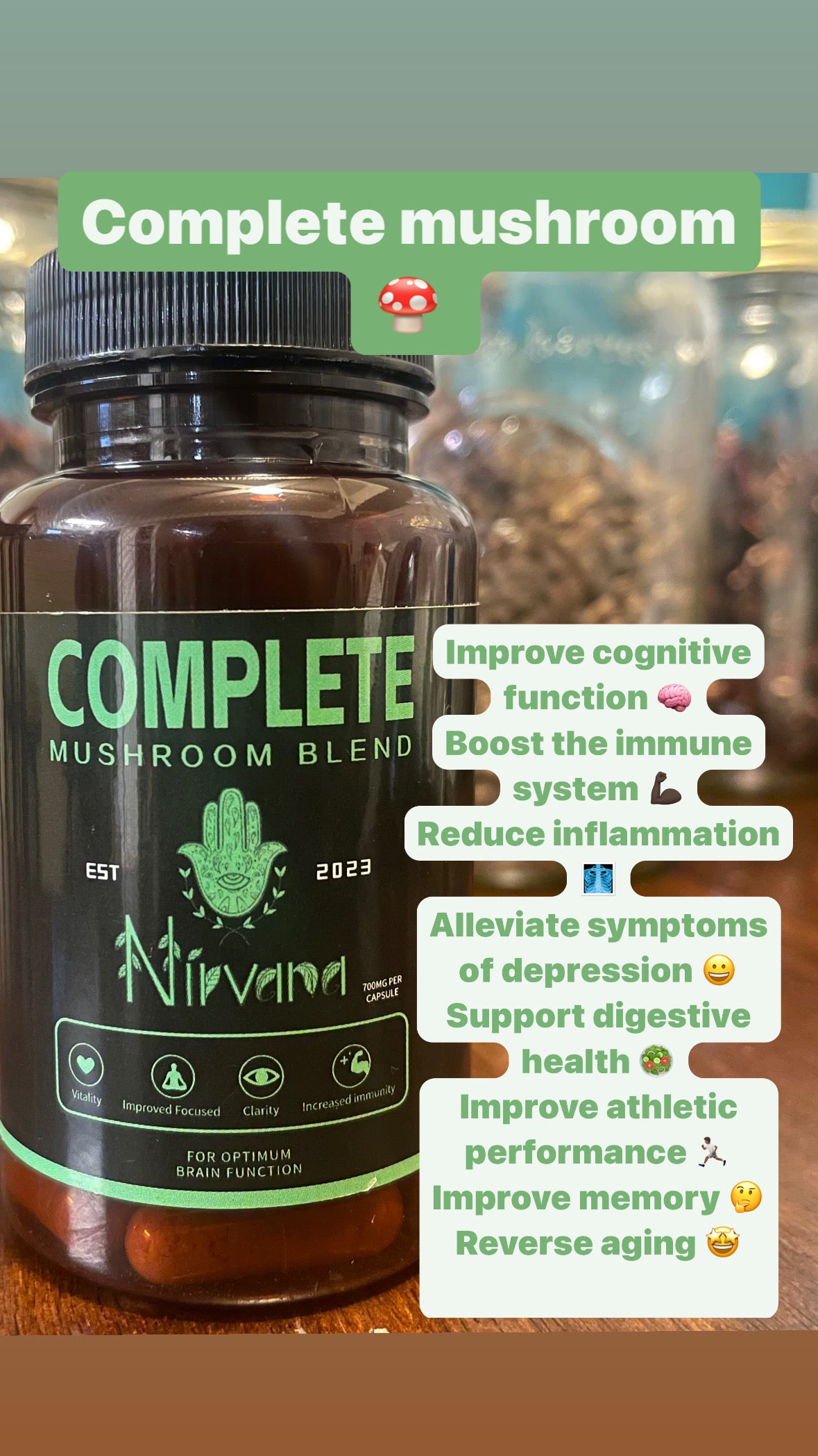 Complete Mushroom Blend Supplement Capsules