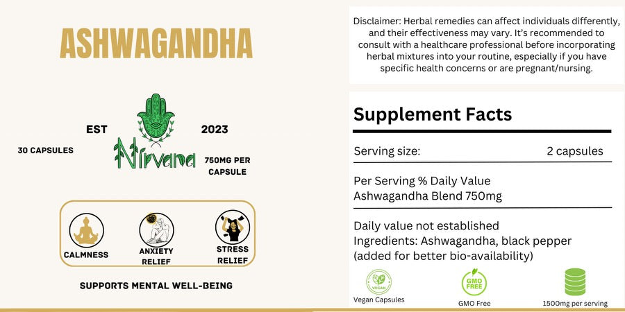 Ashwagandha Blend Supplement Capsules