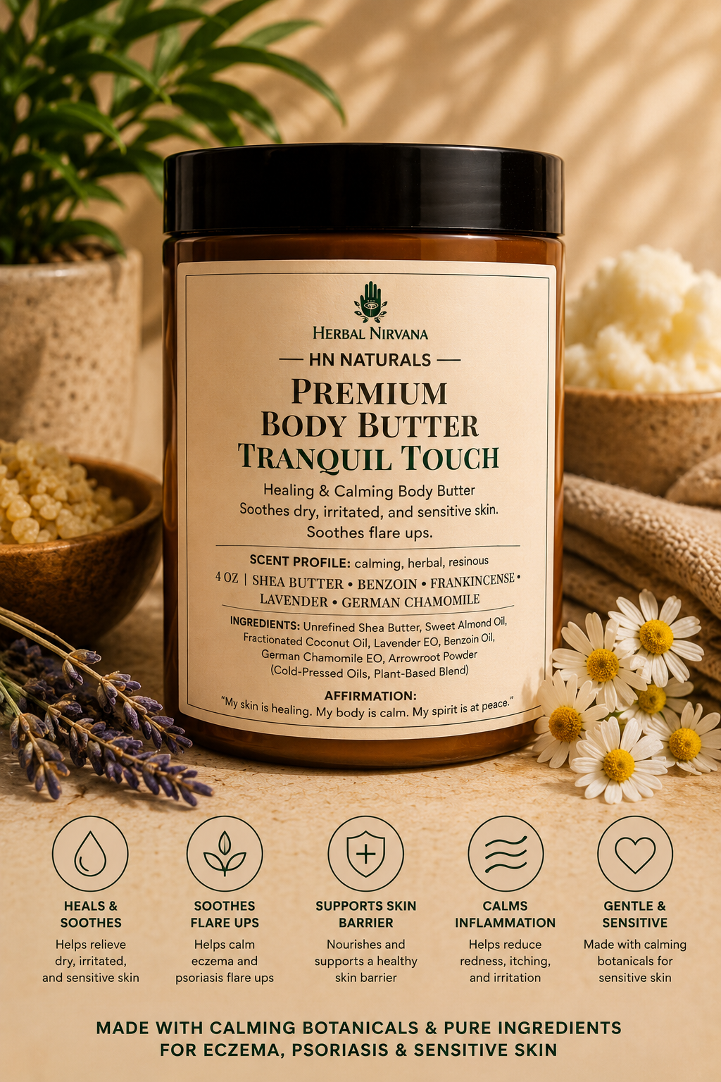 HN NATURALS - TRANQUIL TOUCH - Luxury Healing Body Butter