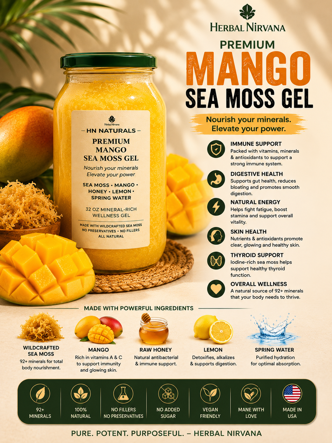 HN NATURALS - Premium Sea Moss Gel